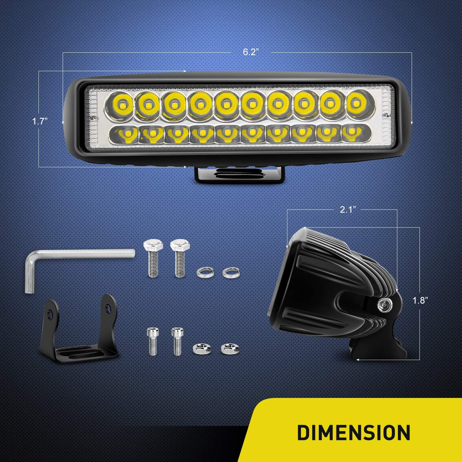 Nilight 15031S-B 2PCS 60W Spot Bar 3000LM Driving Fog Led Off Road Lights for Trucks Jeep UTV ATV Marine Boat,2 Years Warranty: Automotive