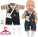 Aolso 14-18 inch Baby Doll Clothes Bear Overalls with Coat Hanger