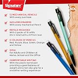 SOL 12pk Mechanical Pencils 0.7mm HB Lead with Eraser 24 Refills Six Colors view 2