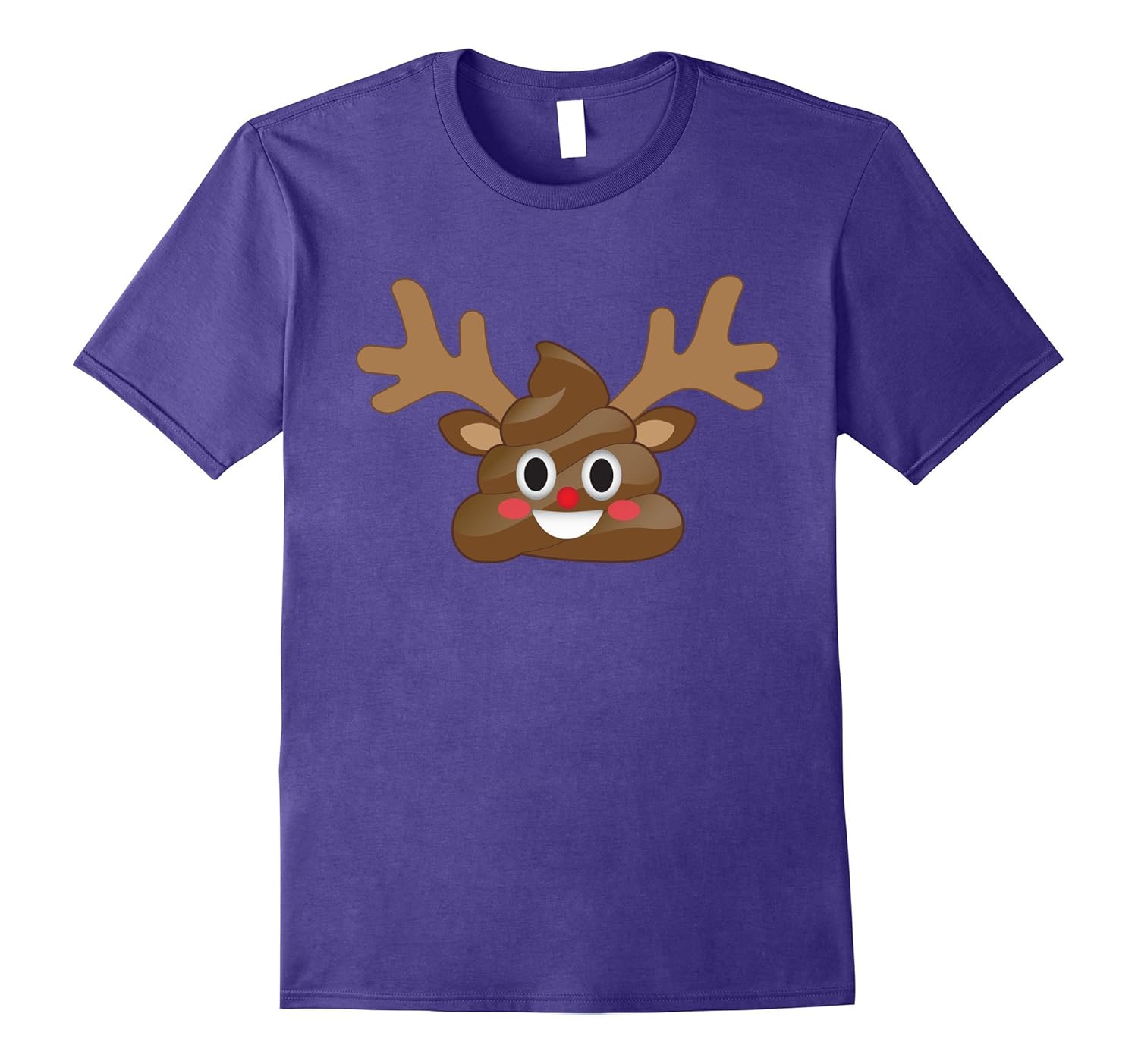 Funny Emoji Christmas Reindeer Poop Santa Deer Xmas Shirt-ANZ