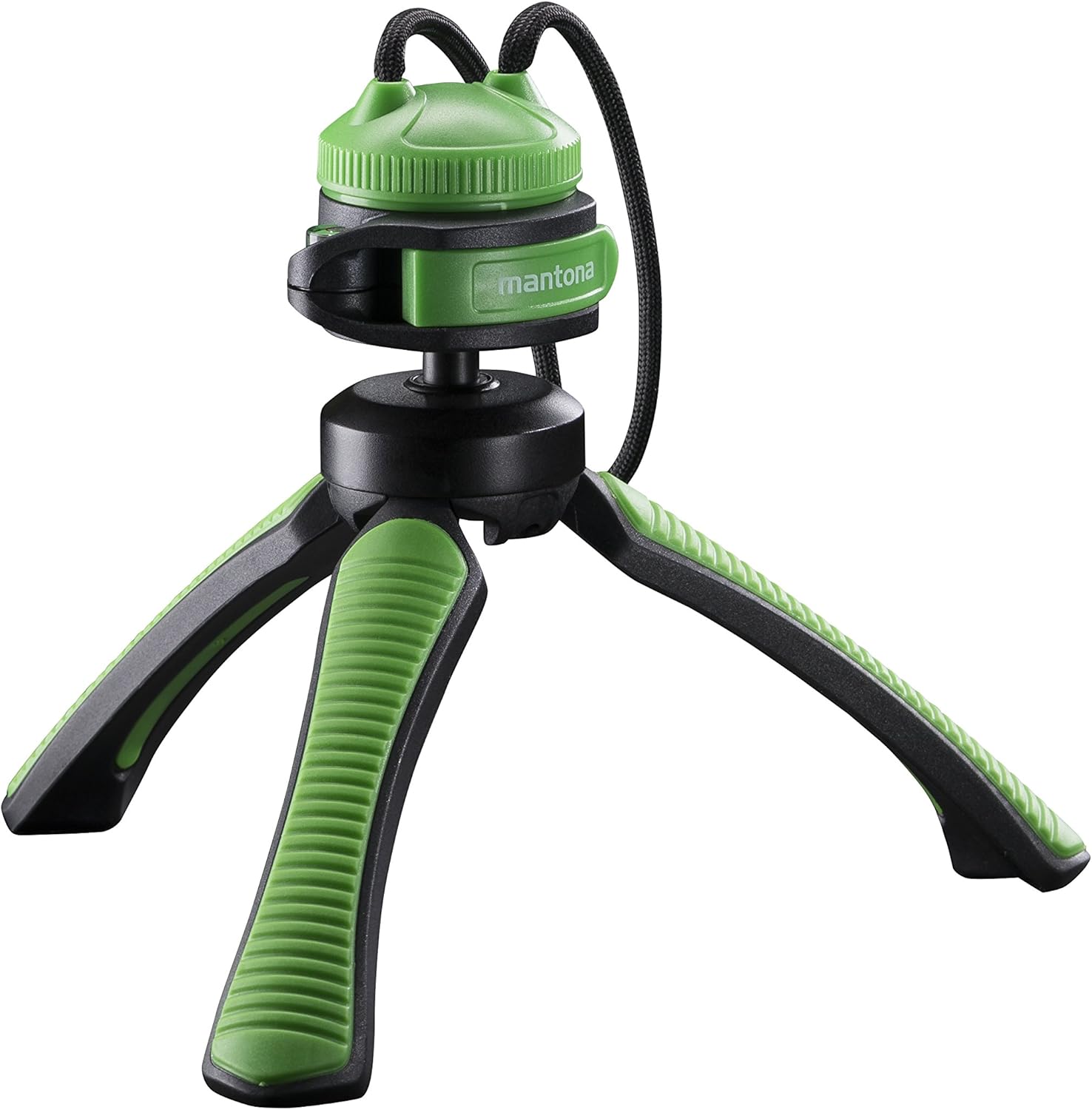 Mantona Kaleido Mini 3-Leg Table and Hand Tripod with Ball Head - 1/4 Inch Connector, Spirit Level and Hands Chlafe) Lime Green