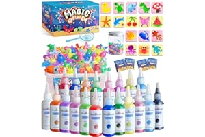 MINISENTIALS Magic Water Elf Toy Kit - Magic Gel Water Pets with Aquarium Bottle - Make Your Own Squishies Crafts Toys - Crafts Kit for Kids Christmas Gifts Birthday for Girls Boys Age 6 7 8 9 10 Years Old