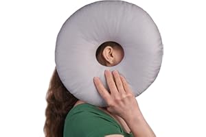ODOXIA Piercing Pillow | Ear Piercing Pillow for Side Sleepers | Relieves Ear Pain | Adjustable Filling | Donut Pillow for Ear | Reduces Ear Pressure | Pillow with Ear Hole | CNH Ear Pillow | Earring Pillow