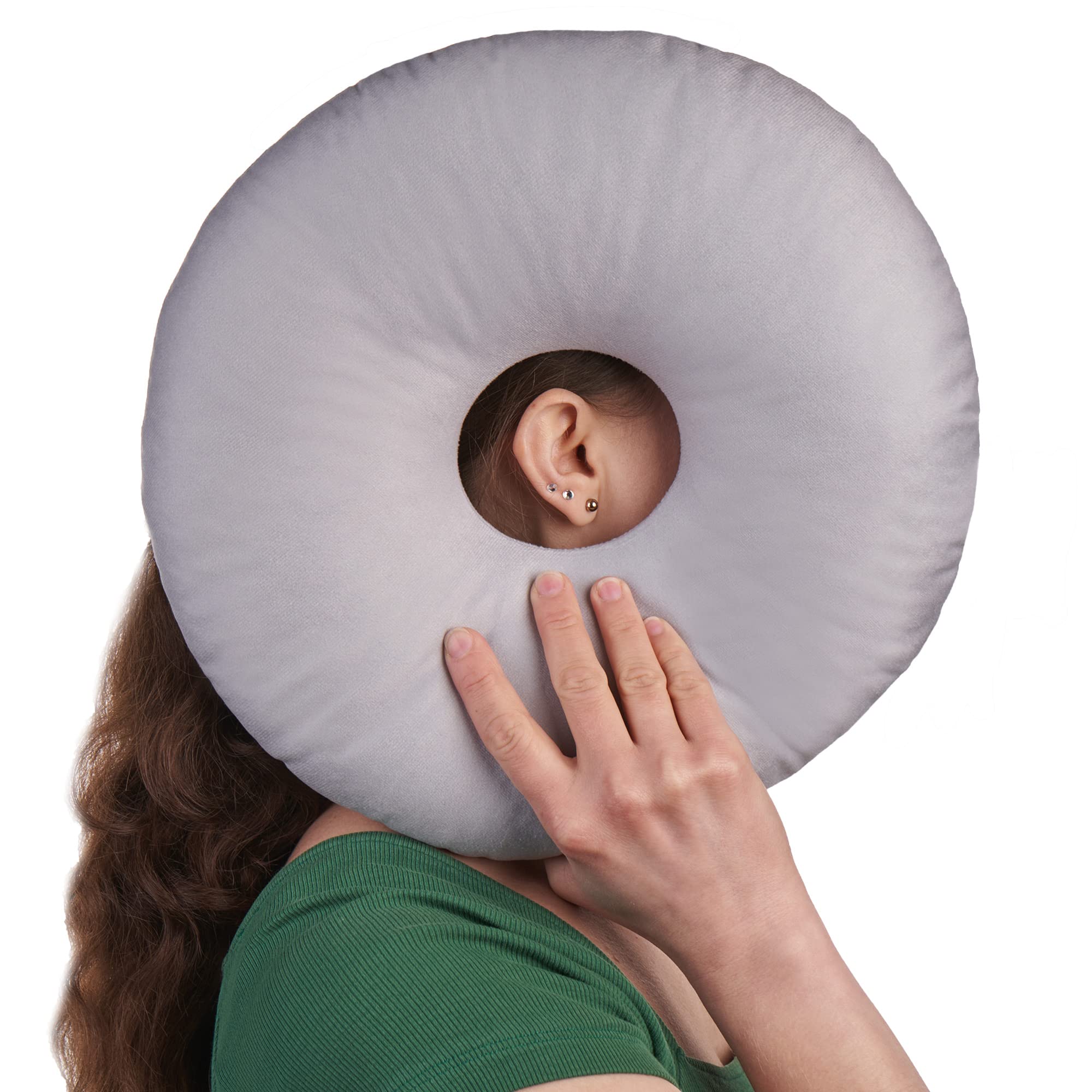 ODOXIA Piercing Pillow | Ear Piercing Pillow for Side Sleepers | Pain Relief | Adjustable Filling | Donut Cushion for Ear | Reduces Pressure | Hole | CNH Cushion for Earring