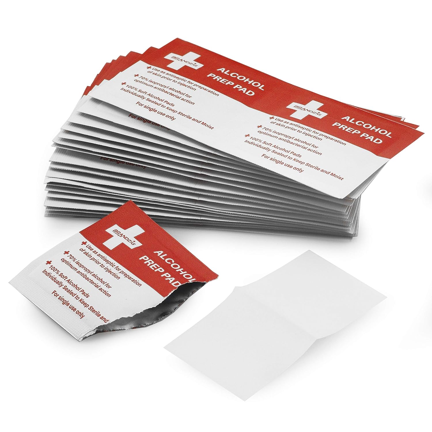 Alcohol Prep Pads (100-Pack) | Thick 2-Ply Sanitizing Isopropyl Medical Wipes | Individually Wrapped Alcohol Cleansing Swabs, Diabetic Supplies, Hospitals : Beauty
