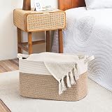 TIMEYARD Large Storage Basket 65L Cotton Rope 55x38x30 cm Laundry Toy Basket view 5