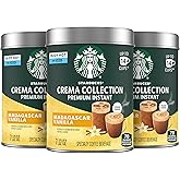 Starbucks Crema Collection Premium Instant Madagascar Vanilla Flavored Instant Coffee, 100% Arabica Beans, 3 Tins (7.12 Oz Each)