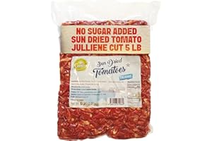 GALEN -MEDITERRANEAN FINE FOOD- Galen Sun Dried Tomatoes, Julienne Cut, Soft, Moist, Ready to Eat, Mediterranean Flavor Sundried Tomato, Gmo Free, Kosher, Vegan, No Sugar Added, 5lbs (Pack of 1)