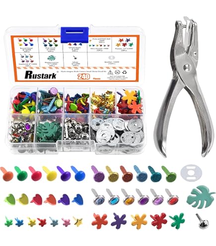 1000 Attaches Parisiennes En Métal Laiton Pastel - Pour Scrapbooking Et DIY - Tête 5 Mm, Longueur 9 Mm