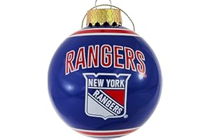 FOCO New York Rangers – Collector's Edition Rangers Glass Ball Ornament – Represent The Red, White and Blue and Show Your NHL Spirit with Licensed Rangers Holiday Fan Decorations