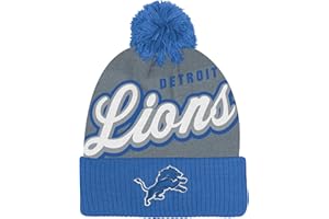 OUTERSTUFF NFL Kids Youth 8-20 Official Primary Logo Script Wordmark Cold Weather Cuffed Knit Pom Beanie Hat