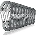 Pullther Large Aluminum Carabiner Clip, 10 Pack, Ideal for Outdoor Sports, Hiking, Fishing