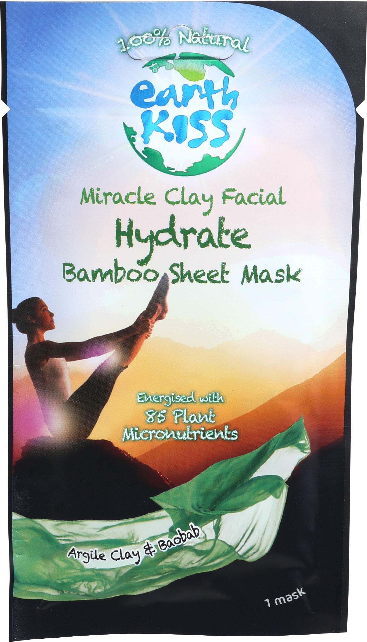 Earth Kiss Miracle Clay Facial Hydrate Bamboo Sheet Mask