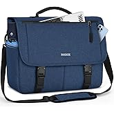 RAINSMORE Messenger Bag for Men Messenger Bag 15.6 Inch Water Resistant Laptop Bag Casual Satchel Bags for Men Large College Computer Bag Office Work Briefcase Fashion Crossbody Shoulder Handbag, Blue