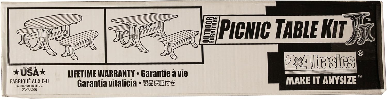 2x4basics 90182ONLMI Custom Picnic Table Kit, Sand : Garden & Outdoor