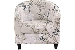 CRFATOP 2 Piece Club Chair Slipcover Stretch Barrel Chair Covers Printed Tub Chair Slipcovers Soft Armchair Sofa Cover Removable Couch Furniture Protector Arm Chair Cover for Living Room,D11