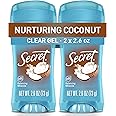 Secret Fresh Antiperspirant and Deodorant for Women, 48hr Freshness, Sweat & Odor Protection, PH Balancing Minerals, Clear Gel, Coconut Scent, 2.6 oz (Pack of 2)
