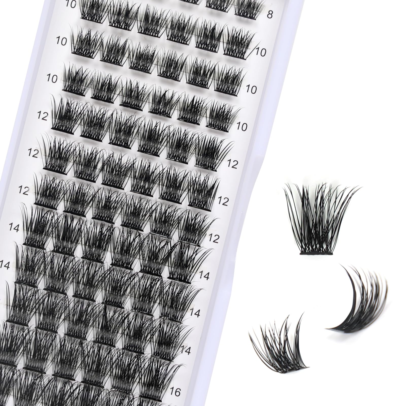 Individual Cluster Lashes, 72 PCS DIY Eyelash Extension,Natural Look Wispy Clusters Lashes 8-16MM D Curl Individual Lashes Extensions Reusable Individuals DIY at Home(Z2)