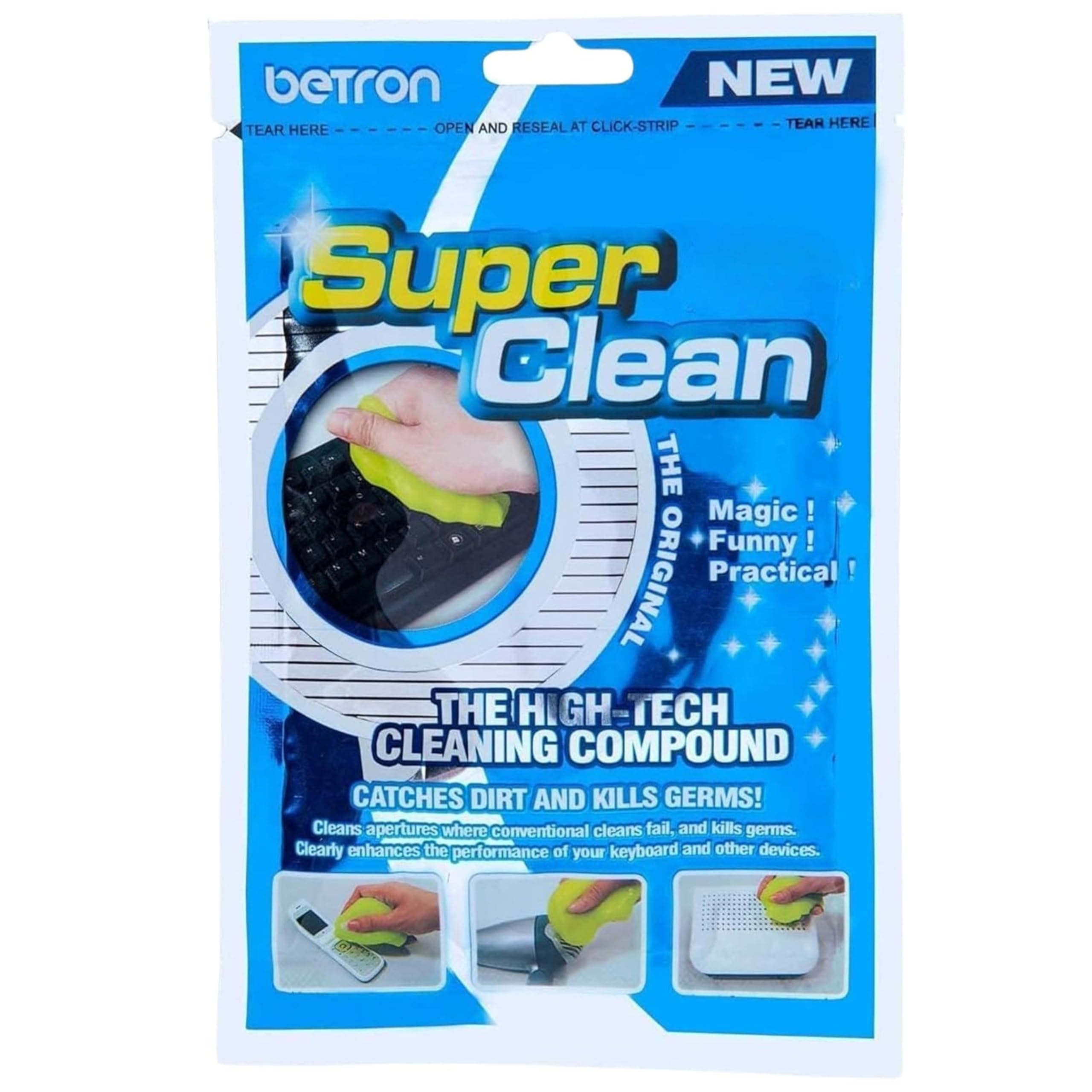 Betron Professional Cleaning Gel - Universal Electronics Cleaner for Office Keyboards, Laptops, Car Vents - Reusable Dust Remover Putty for Workplace