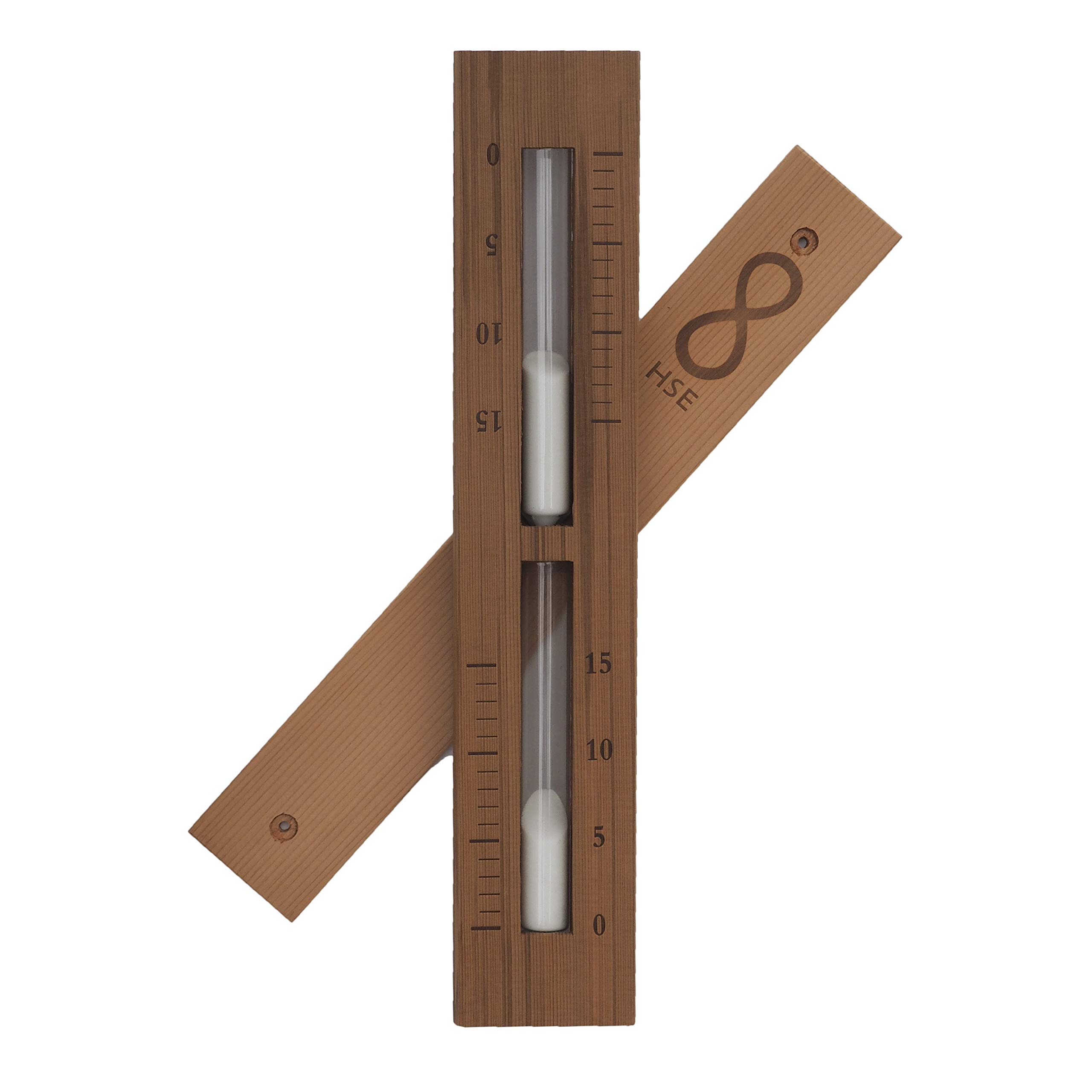 HSE Cedar Box Sauna Sand Timer (15 Minutes, White)