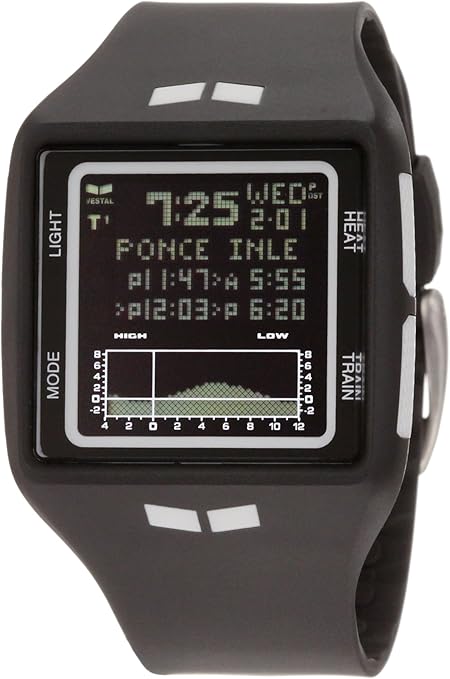 Amazon Com Vestal Men S Brg002 Brig Tide And Train Black And White Digital Polyurethane Surf Watch Vestal Watches