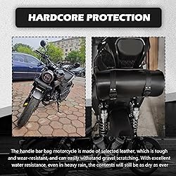 YGDMD Leather Motorcycle Handlebar Bag,Large