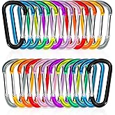 Zalava 24pc Aluminum Carabiner Clip D Ring, Keychain Spring Hook,Small Carabiners Set for Outdoor Camping Fishing Hiking Car