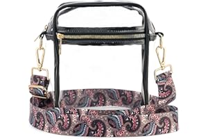 WEIMZC Clear Crossbody Bag Stadium Approved,Adjustable Shoulder Strap Clear Crossbody Purse for Concerts,Sports Events