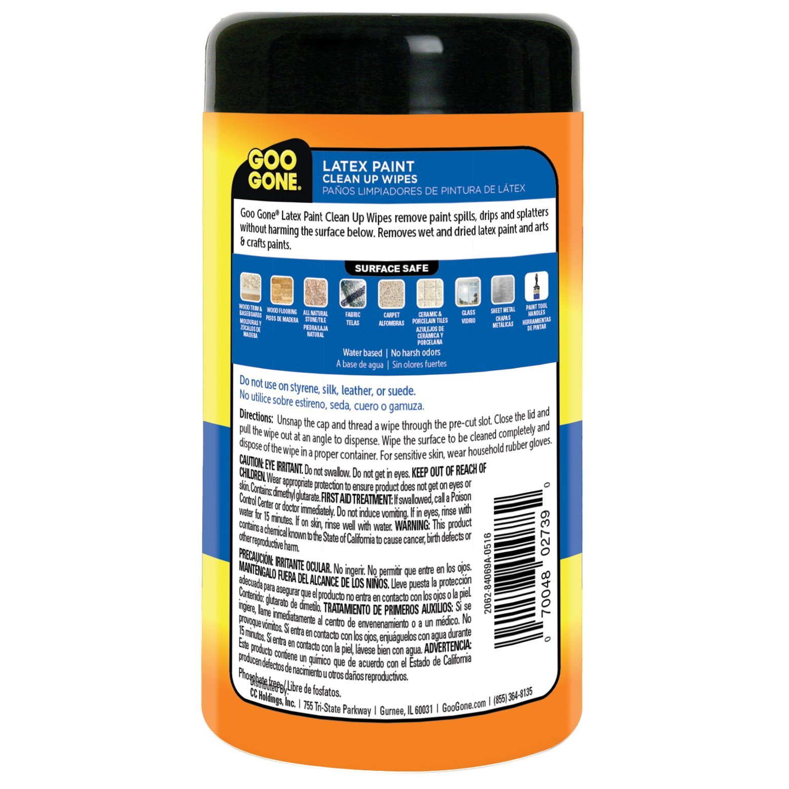 Goo Gone Paint Clean Up Wipes 50 Count Latex Paint Remover Surface