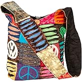 Hobo Colorful Shoulder Bag Women Sling Slouch Hippie Boho (Peace)