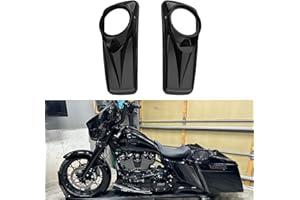 Advanblack Harley Vivid Black Motocycle Saddlebag 8" Speaker lids, Audio Covers Fit for H-D Touring, Road Glide, Street Glide Special, Road King, 2014 2015 2016 2017 2018 2019 2020 2021 2022 2023