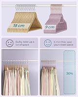 SONGMICS Velvet Hangers 50 Pcs Non-Slip 360° Hook Space-Saving Rose Gold view 6
