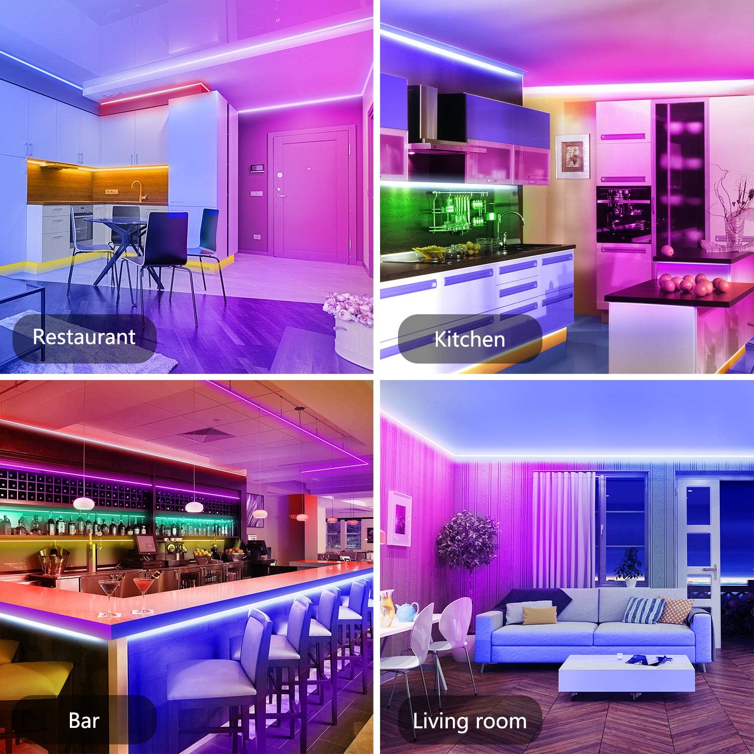 MUMUXI LED Strip Lights, 32.8ft Color Changing Led Light Strip 5050 RGB 300 LEDs Flexible LED Tape Light Kit with 44 Keys Remote Control and 12V Power Supply for Room, Bedroom, Bar, Home, Kitchen: Home Improvement