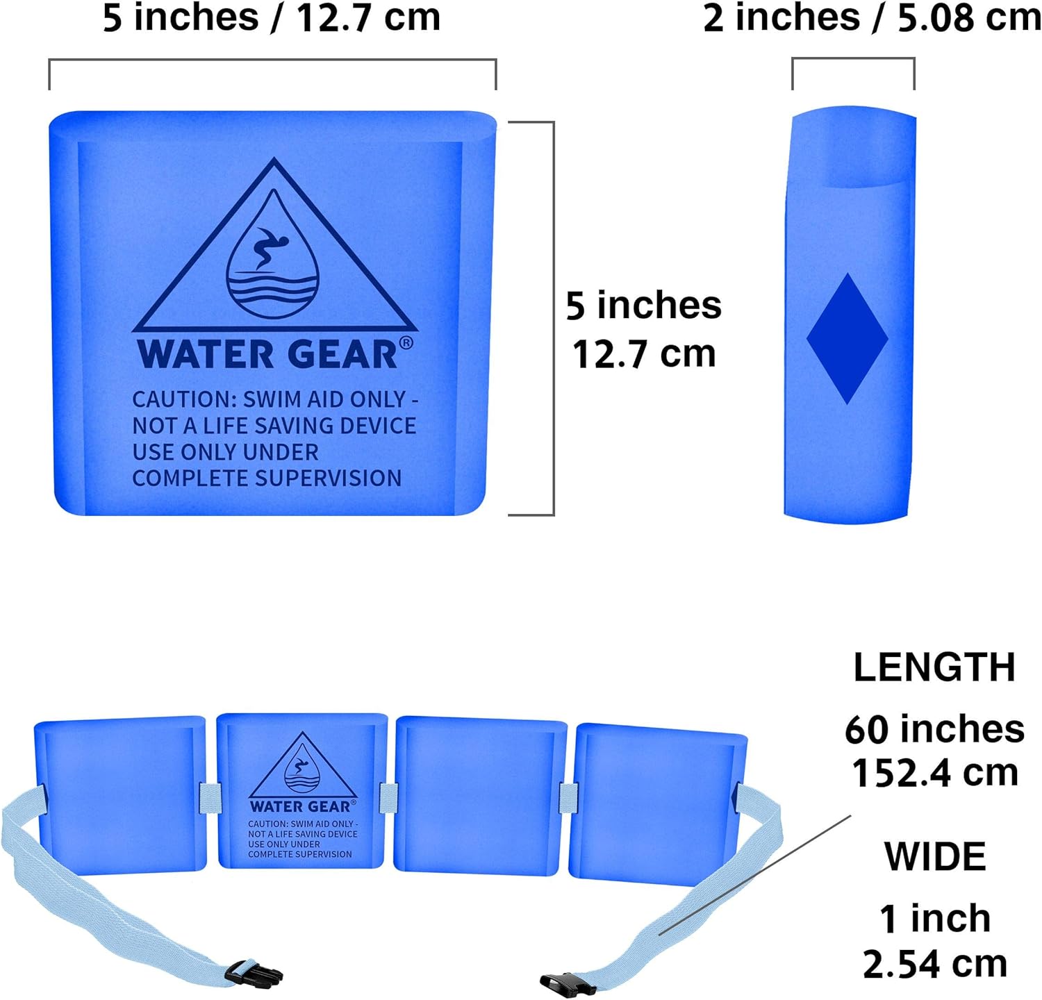 Water Gear Instructional Swim Belt - Water Exercise Equipment- Designed to Fit Your Body Type - Fully Adjustable Nylon Belt : Floating Belt : Sports & Outdoors