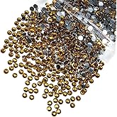 qiipii 10000PCS 2mm Small Amber Brown Crystal ResinRhinetones for Crafting Flatback Bulk SS6 Non-Hotfix Tiny Stones Diamonds Crystals Gems Charms for Nails Face Eyes Makeup Tumblers Bottles DIY Crafts
