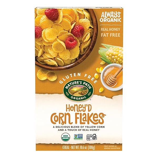 NATURE’S PATH ORGANIC HONEY’D CORN FLAKES CEREAL, 10.6 OZ (PACK OF 1), GLUTEN FREE