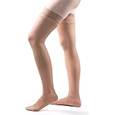Allegro 15-20 mmHg Essential 4 Sheer Compression Hose - Comfortable, Thigh High, Closed Toe Support Stockings for Women