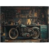 MA6GE8DE Vintage Styles Motorcycle Puzzles for Adults 500 Pieces,Stress Relieving Pleasure,Challenging Mental Puzzles,Appreciate The Charm of Machinery,Unique Artwork for Adults,for Motorcycle Lovers