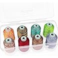 New brothread - 20 Options - 8 Snap Spools of 1000m Each Polyester Embroidery Machine Thread with Clear Plastic Storage Box for Embroidery & Quilting - Variegated Color2