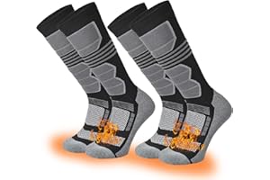 COOVAN Ski Socks Mens Womens 2 Packs Warm Winter Thermal Socks for Snow Snowboarding Knee High Compression Socks
