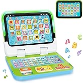 Learning Toy for Kids 1 2 3 Year Old Boys Girls, Learning Laptop for Toddlers 1-3, Interactive Educational Toys with Music Sounds Lights, Christmas Birthday Gifts for Baby Kids Age 12-18 Months, Green