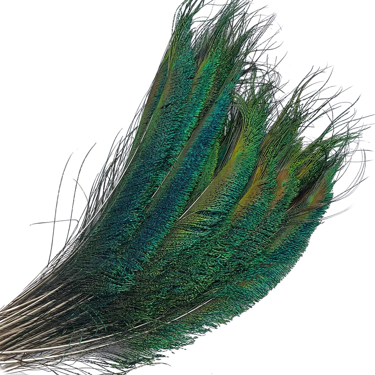 Photo 1 of 50pcs Natural Peacock Sword Feathers 12-14 Inch for Hat DIY Crafts Arts Wedding Party Home Decor Vase Decoration Floral Arrangements Christmas Tree Ornaments