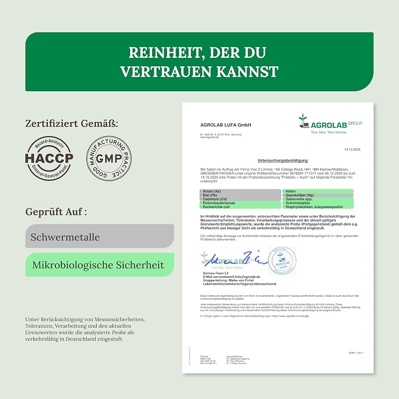 Probioc Kulturen Komplex - 25 Bakterienstämme + Inulin - 300 Mrd. KBE/g - 180 hochdosierte & magensaftresistente Kapseln - mit Lactobacillus & Bifidobakterien - Raibu