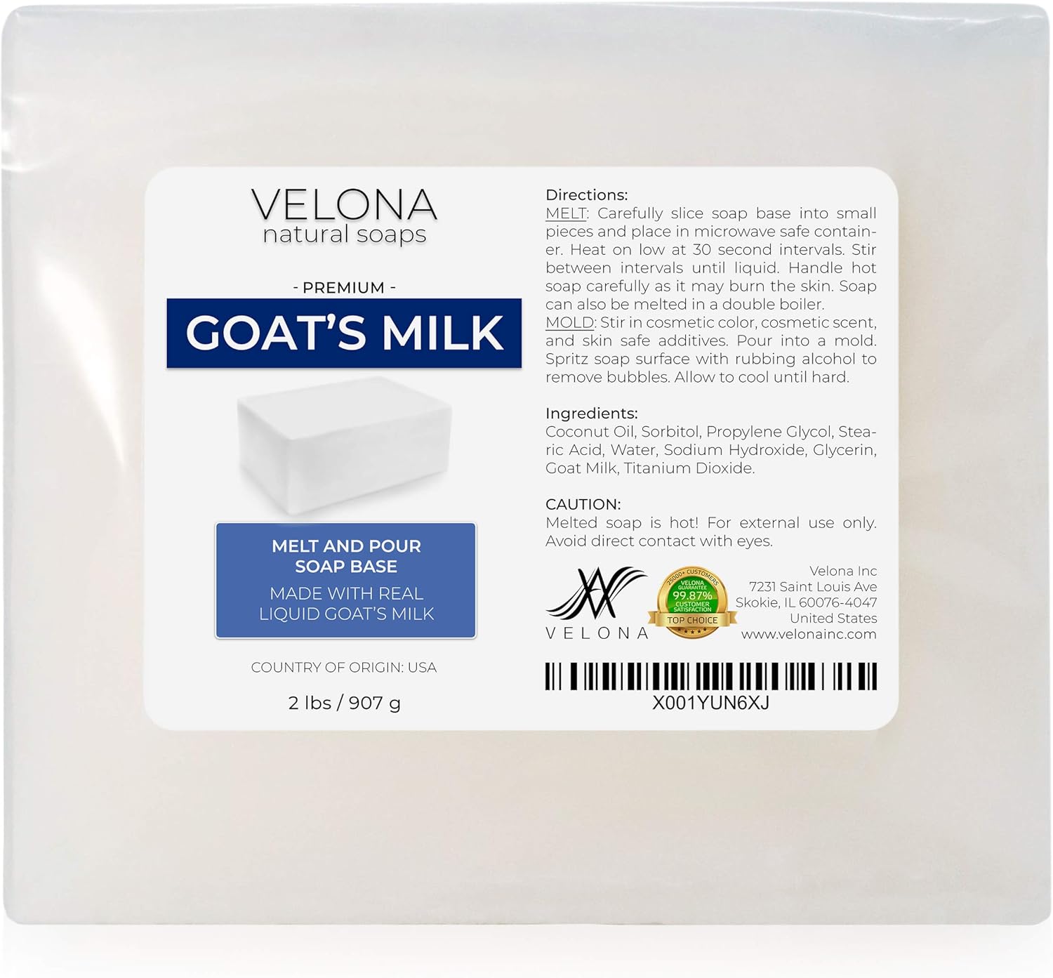 5 LB - GOATS MILK Soap Base by Velona | SLS/SLES free | Melt and Pour | Natural Bars For The Best Result for Soap-making: Arts, Crafts & Sewing