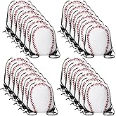 Sadnyy 24 Pcs Baseball Birthday Party Favors Baseball Drawstring Bags Softball Backpack Swag Bag Ideas Gift for Team(White, Red)