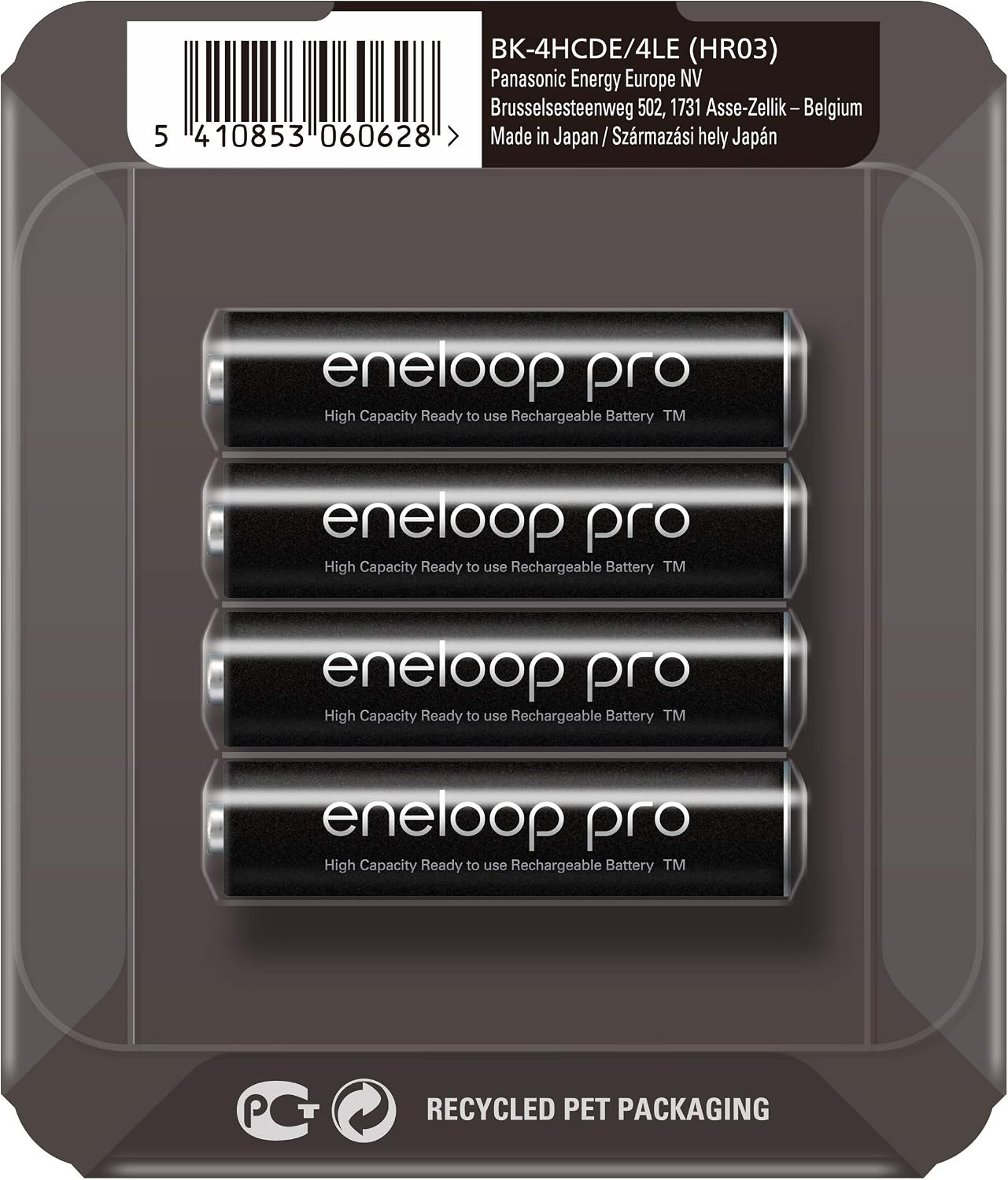 Panasonic Eneloop BK-4HCDE/4LE Ready-to-Use Ni-MH Battery AAA Micro Pack of 4 Black, 4 pack - Image 3