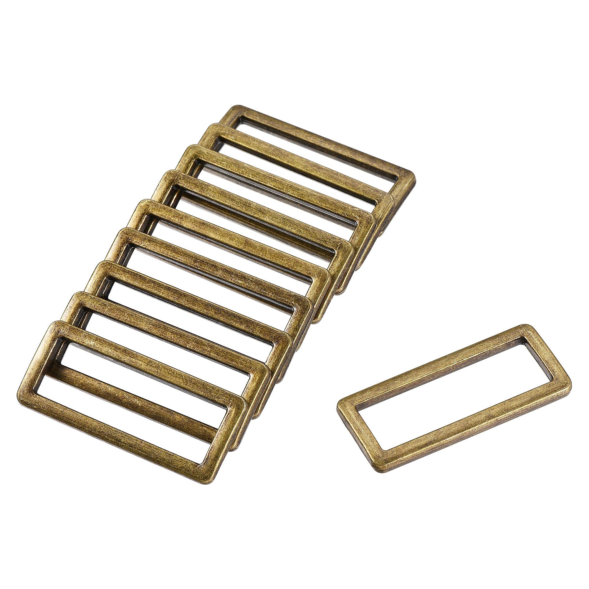 sourcing map Metal Rectangle Ring Buckles 39x12.5mm for Bags Belts DIY Bronze Tone 20pcs