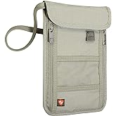 Lewis N. Clark RFID Blocking Stash Neck Wallet, Travel Pouch + Passport Holder for Women & Men, Taupe