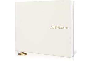 ZICOTO Beautiful Linen Wedding Guest Book for Your Wedding Reception - Simply Elegant Guestbook to Sign in and Add Polaroid Photos - The Perfect Baby Shower Guest Book and Addition to Your Big Day