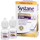 Systane Complete Lubricant Dry Eye Relief Drops, 0.34 Fl Oz, Twin Pack | Advanced Lipid Nano-Droplet Technology with HP-Guar &amp; Mineral Oil, Up To 8 Hours of Comfort with Tear Evaporation Protection